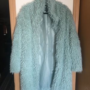 Wild Fable Long blue faux fur Sherpa coat